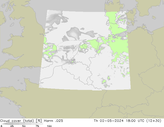 Bewolking (Totaal) Harm .025 do 02.05.2024 18 UTC