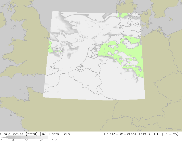 Wolken (gesamt) Harm .025 Fr 03.05.2024 00 UTC