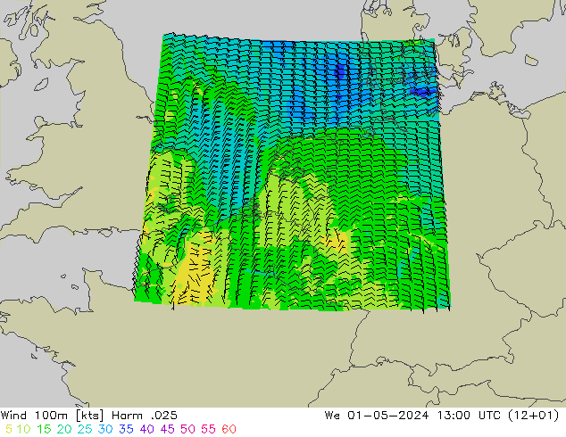 Wind 100m Harm .025 We 01.05.2024 13 UTC