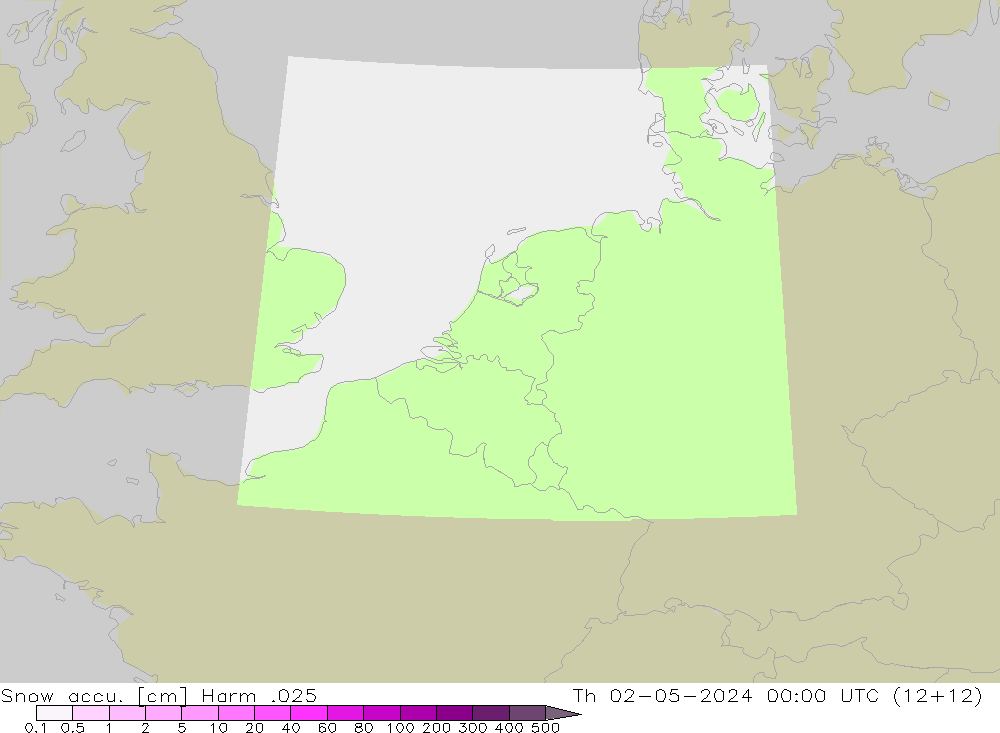 Snow accu. Harm .025 Qui 02.05.2024 00 UTC