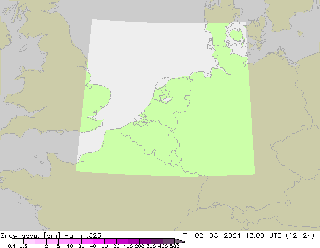 Snow accu. Harm .025 Th 02.05.2024 12 UTC