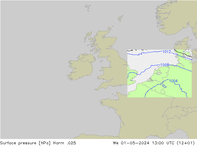 Surface pressure Harm .025 We 01.05.2024 13 UTC