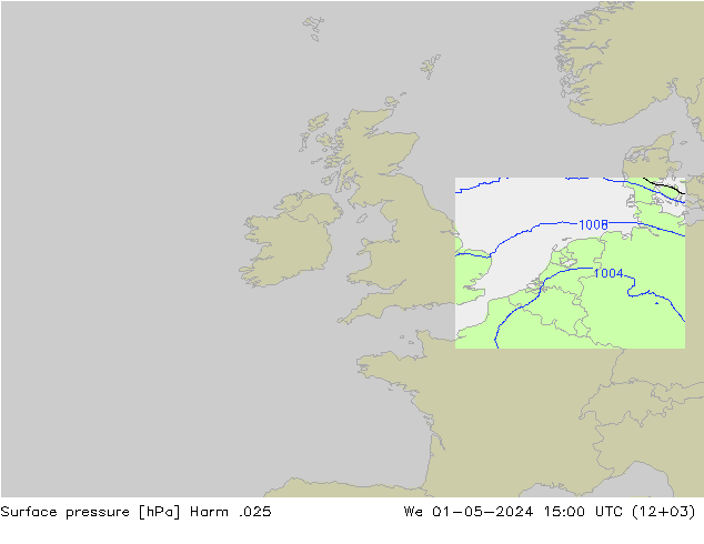 Surface pressure Harm .025 We 01.05.2024 15 UTC