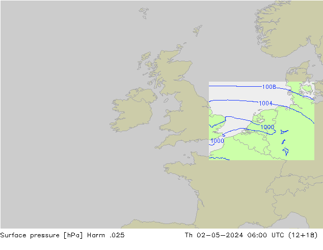 Surface pressure Harm .025 Th 02.05.2024 06 UTC