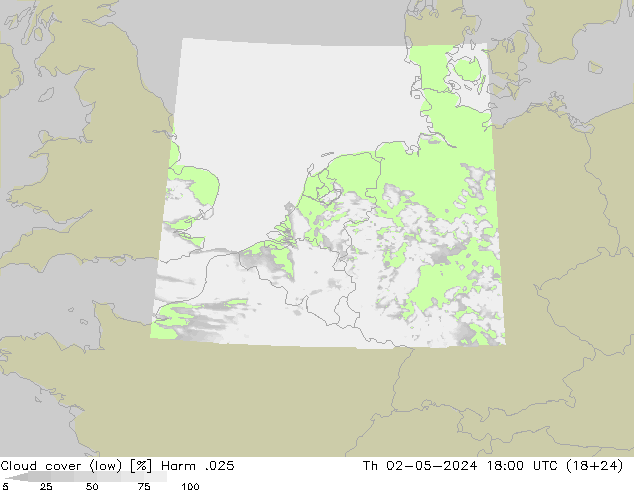 Bewolking (Laag) Harm .025 do 02.05.2024 18 UTC