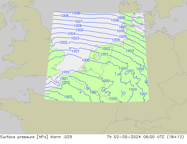 Pressione al suolo Harm .025 gio 02.05.2024 06 UTC