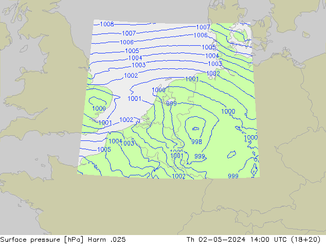 Surface pressure Harm .025 Th 02.05.2024 14 UTC