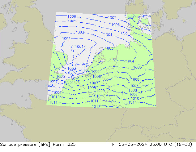 приземное давление Harm .025 пт 03.05.2024 03 UTC