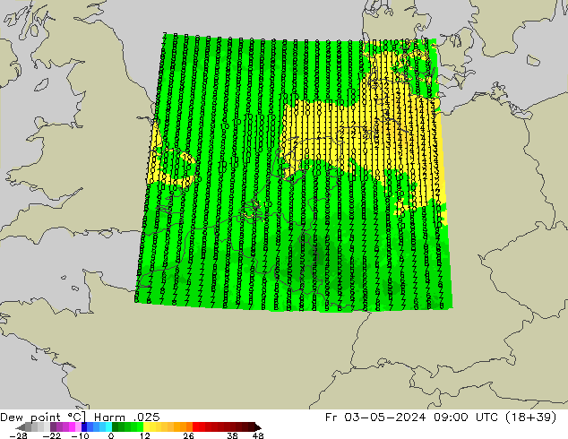 Dew point Harm .025 Fr 03.05.2024 09 UTC