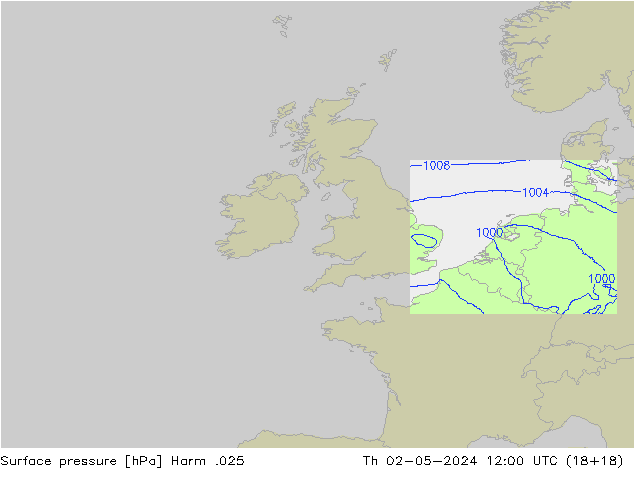 Surface pressure Harm .025 Th 02.05.2024 12 UTC