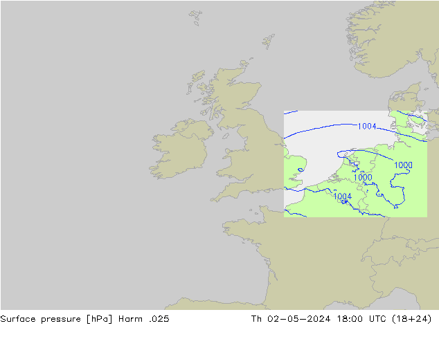 Surface pressure Harm .025 Th 02.05.2024 18 UTC