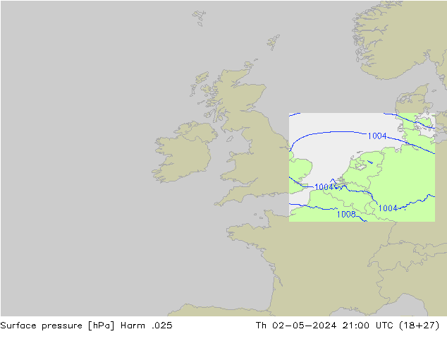 Surface pressure Harm .025 Th 02.05.2024 21 UTC