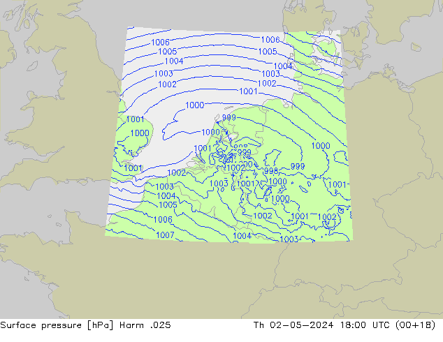 Surface pressure Harm .025 Th 02.05.2024 18 UTC