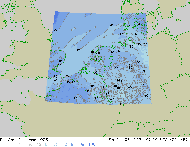 RH 2m Harm .025 Sáb 04.05.2024 00 UTC