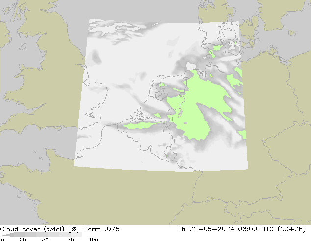 Nubes (total) Harm .025 jue 02.05.2024 06 UTC