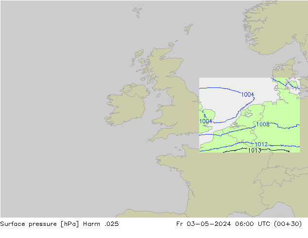 Presión superficial Harm .025 vie 03.05.2024 06 UTC