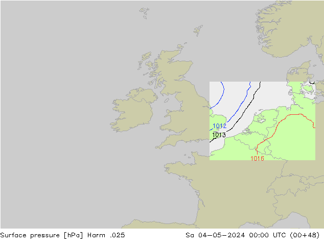 Surface pressure Harm .025 Sa 04.05.2024 00 UTC