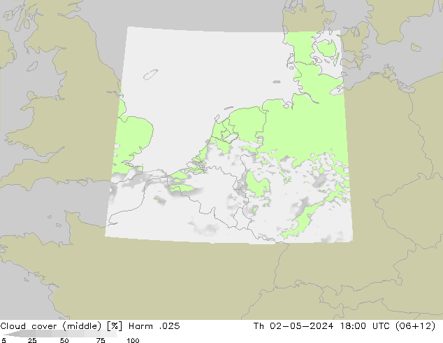 Cloud cover (middle) Harm .025 Th 02.05.2024 18 UTC