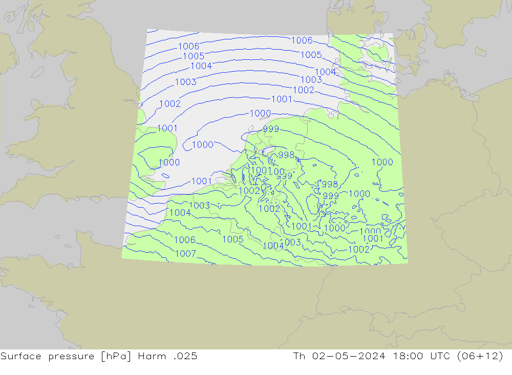 Surface pressure Harm .025 Th 02.05.2024 18 UTC