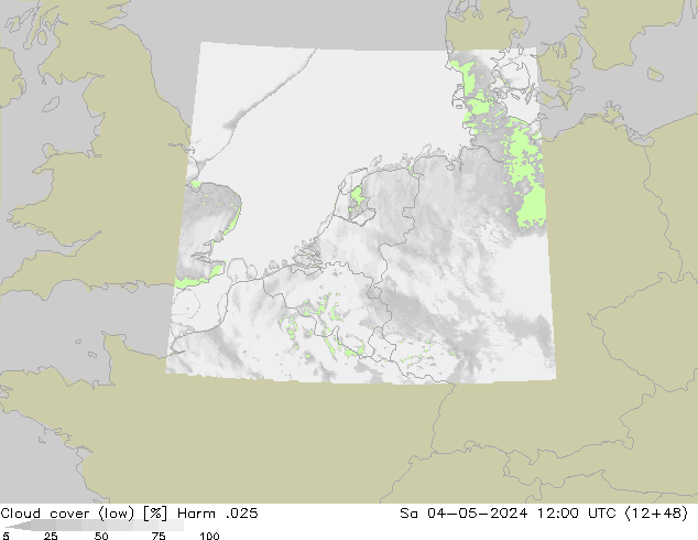 Bewolking (Laag) Harm .025 za 04.05.2024 12 UTC