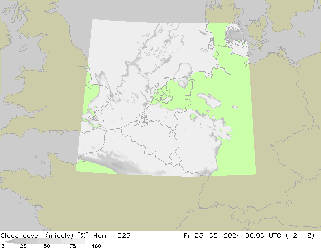 Wolken (mittel) Harm .025 Fr 03.05.2024 06 UTC