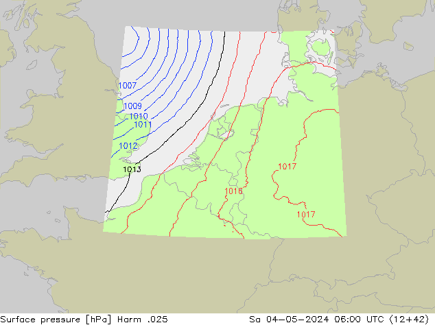 приземное давление Harm .025 сб 04.05.2024 06 UTC