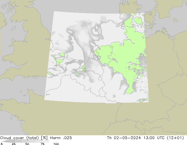 Wolken (gesamt) Harm .025 Do 02.05.2024 13 UTC