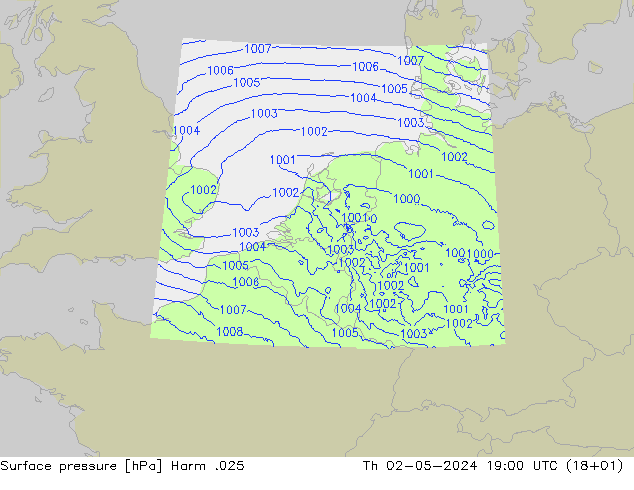 Surface pressure Harm .025 Th 02.05.2024 19 UTC