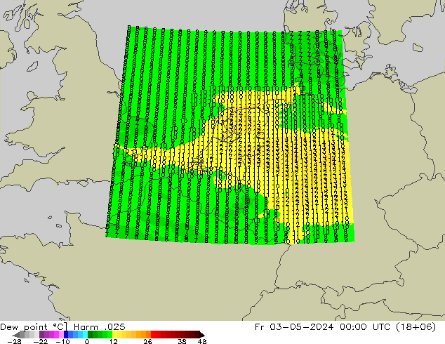 Dew point Harm .025 Fr 03.05.2024 00 UTC