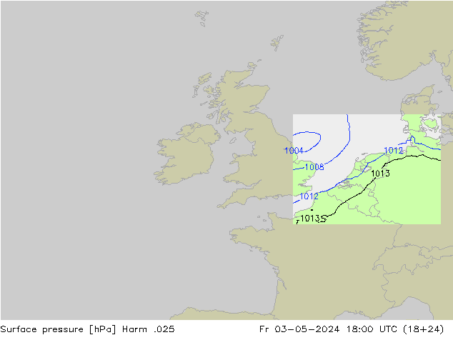 Pressione al suolo Harm .025 ven 03.05.2024 18 UTC