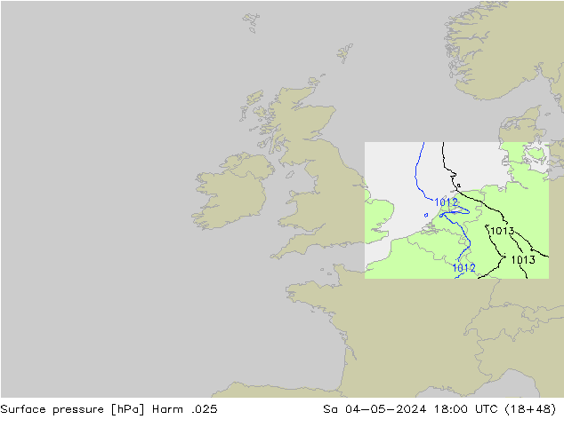 Surface pressure Harm .025 Sa 04.05.2024 18 UTC