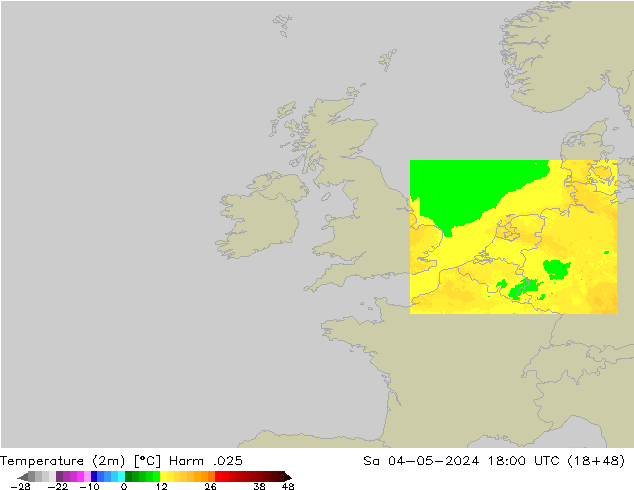 карта температуры Harm .025 сб 04.05.2024 18 UTC