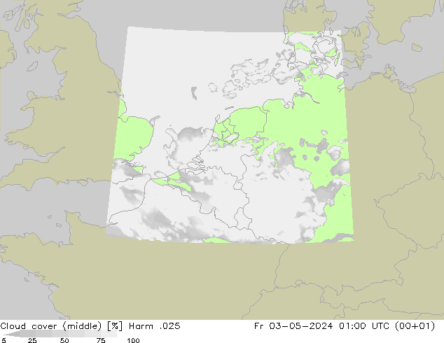 Wolken (mittel) Harm .025 Fr 03.05.2024 01 UTC