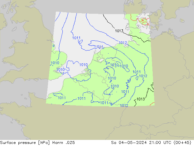 Surface pressure Harm .025 Sa 04.05.2024 21 UTC