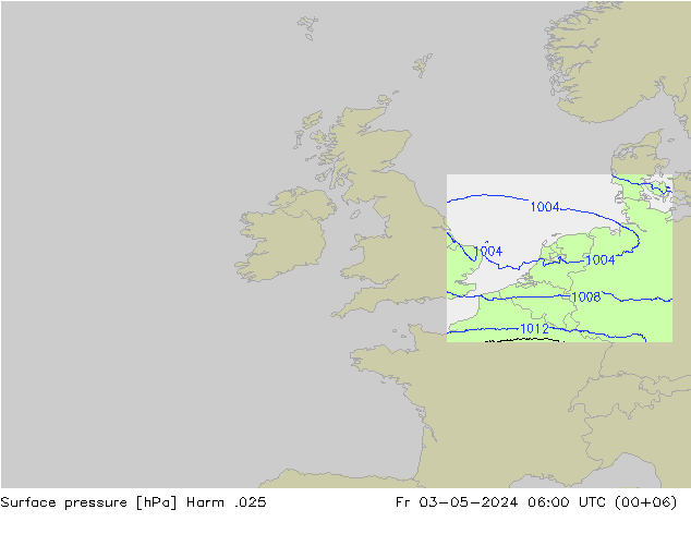 Pressione al suolo Harm .025 ven 03.05.2024 06 UTC