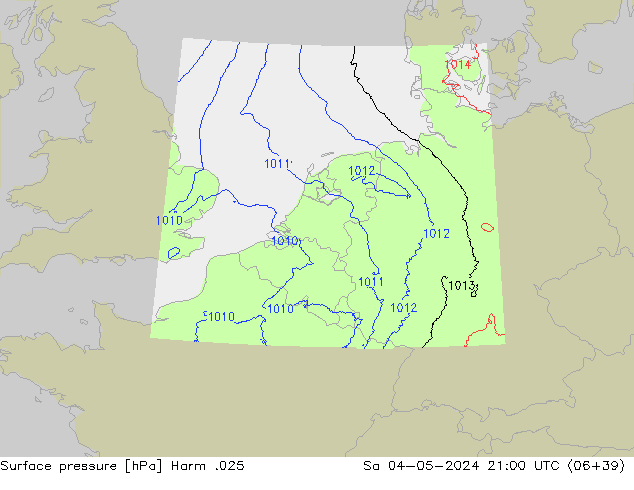 Surface pressure Harm .025 Sa 04.05.2024 21 UTC