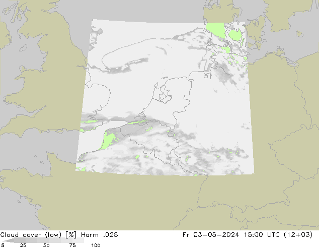Bewolking (Laag) Harm .025 vr 03.05.2024 15 UTC