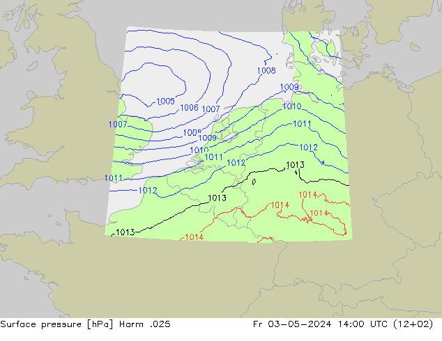 Surface pressure Harm .025 Fr 03.05.2024 14 UTC