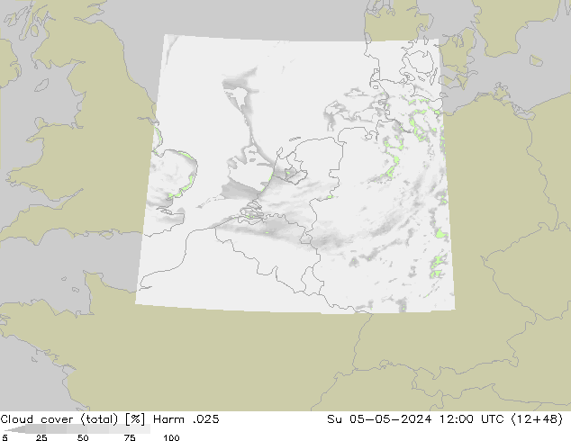 Cloud cover (total) Harm .025 Su 05.05.2024 12 UTC