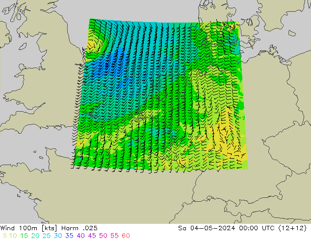 ветер 900 гПа Harm .025 сб 04.05.2024 00 UTC