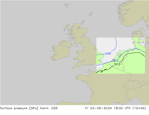 Surface pressure Harm .025 Fr 03.05.2024 18 UTC