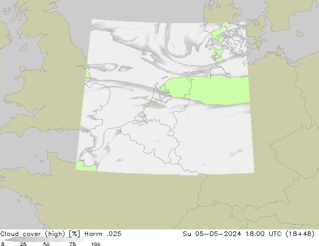 Cloud cover (high) Harm .025 Su 05.05.2024 18 UTC