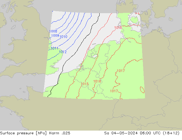 Surface pressure Harm .025 Sa 04.05.2024 06 UTC