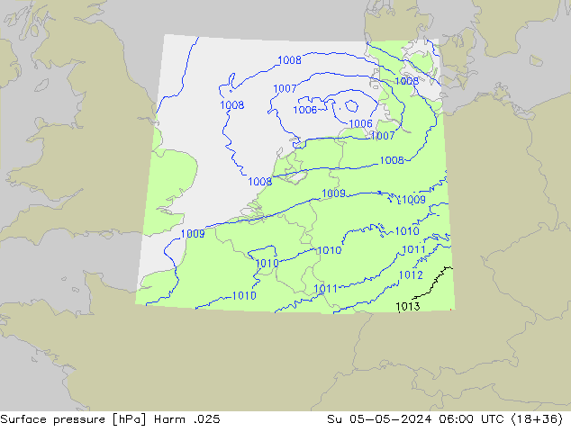 Luchtdruk (Grond) Harm .025 zo 05.05.2024 06 UTC