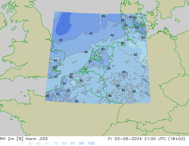 RH 2m Harm .025 Fr 03.05.2024 21 UTC