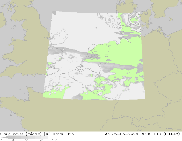 Bewolking (Middelb.) Harm .025 ma 06.05.2024 00 UTC