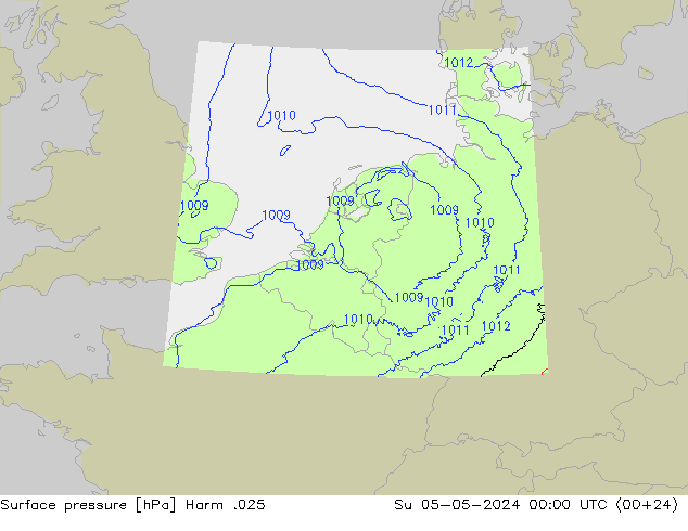 приземное давление Harm .025 Вс 05.05.2024 00 UTC