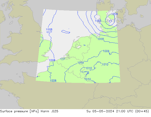 приземное давление Harm .025 Вс 05.05.2024 21 UTC