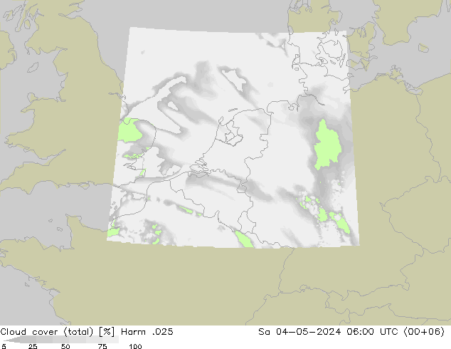 zachmurzenie (suma) Harm .025 so. 04.05.2024 06 UTC