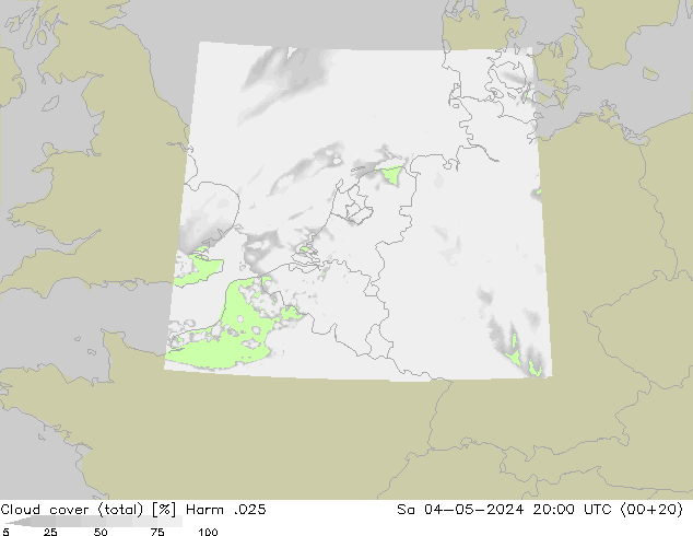 Wolken (gesamt) Harm .025 Sa 04.05.2024 20 UTC